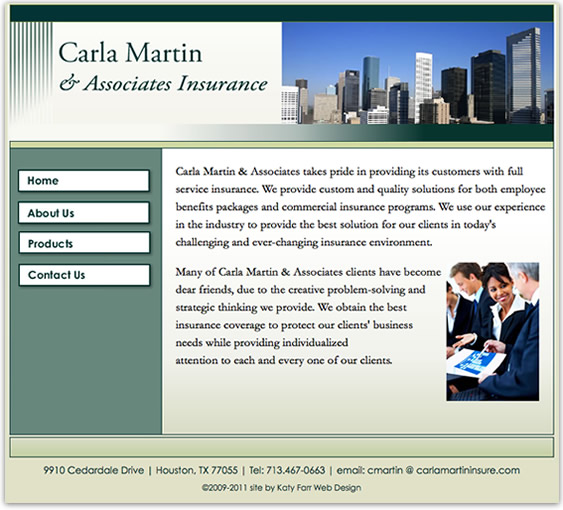 Custom website design by Katy Farr Web Design